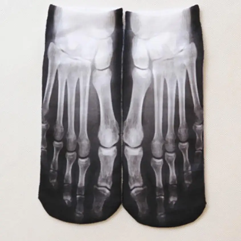 Мужские Женские 3D напечатанные забавные сумасшедшие Новые короткие Ped милые черные носки 14 Мар