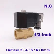 GOGO нормально замкнутый ЛАТУНЬ МАЛЫЙ Газа 2 способ воды электромагнитный клапан прямого действия 1/" BSP 220 В AC NBR уплотнения воздушный компрессор, клапан