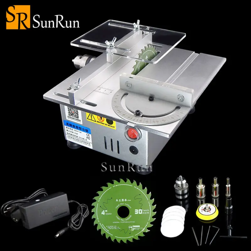 Multifunctional Mini Table Saw Handmade Woodworking Bench Lathe Electric Polisher Grinder DIY Model Cutting Saw B12 Drill Chuck