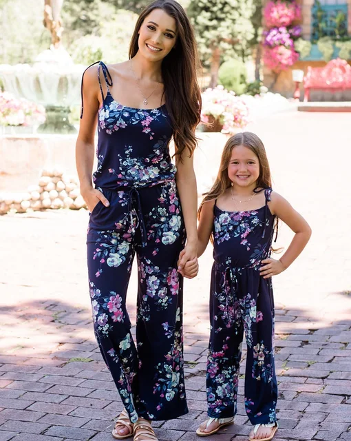 overall suits mother daughter pants dress family look mommy and me clothes matching outfits mom