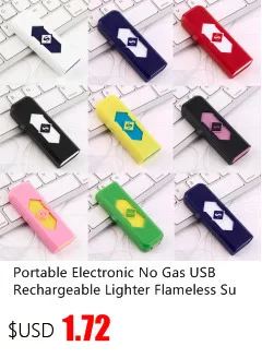 Портативный электронный без газа USB перезаряжаемая Зажигалка беспламенный Супермен сигарета зажигалка Бесшумная ветрозащитная гаджет чехол Горячая Распродажа