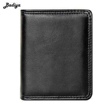 

Vintage Business Men's Short Wallets Bifold Slim Card Holders for Men Casual Coin Purse Pu Leather Black Male Mini Travel Wallet