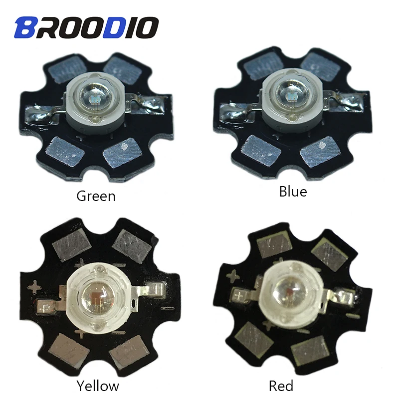 

20pcs LED Lamp Light High Power Chip Bulb 1W 3W 5W Red Green Blue Full Specturm UV Floodlight Lighting Diodes Spotlight Beam DIY