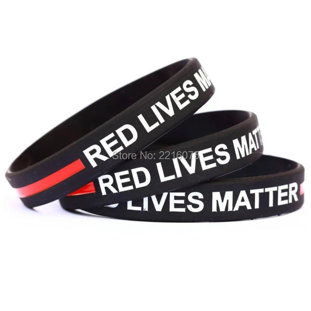 300pcs Red Lives Matter With Thin Line Silicone Wristband Rubber 300pcs Red Lives Matter With Thin Line Silicone Wristband Rubber Bracelets Free Shipping By Dhl