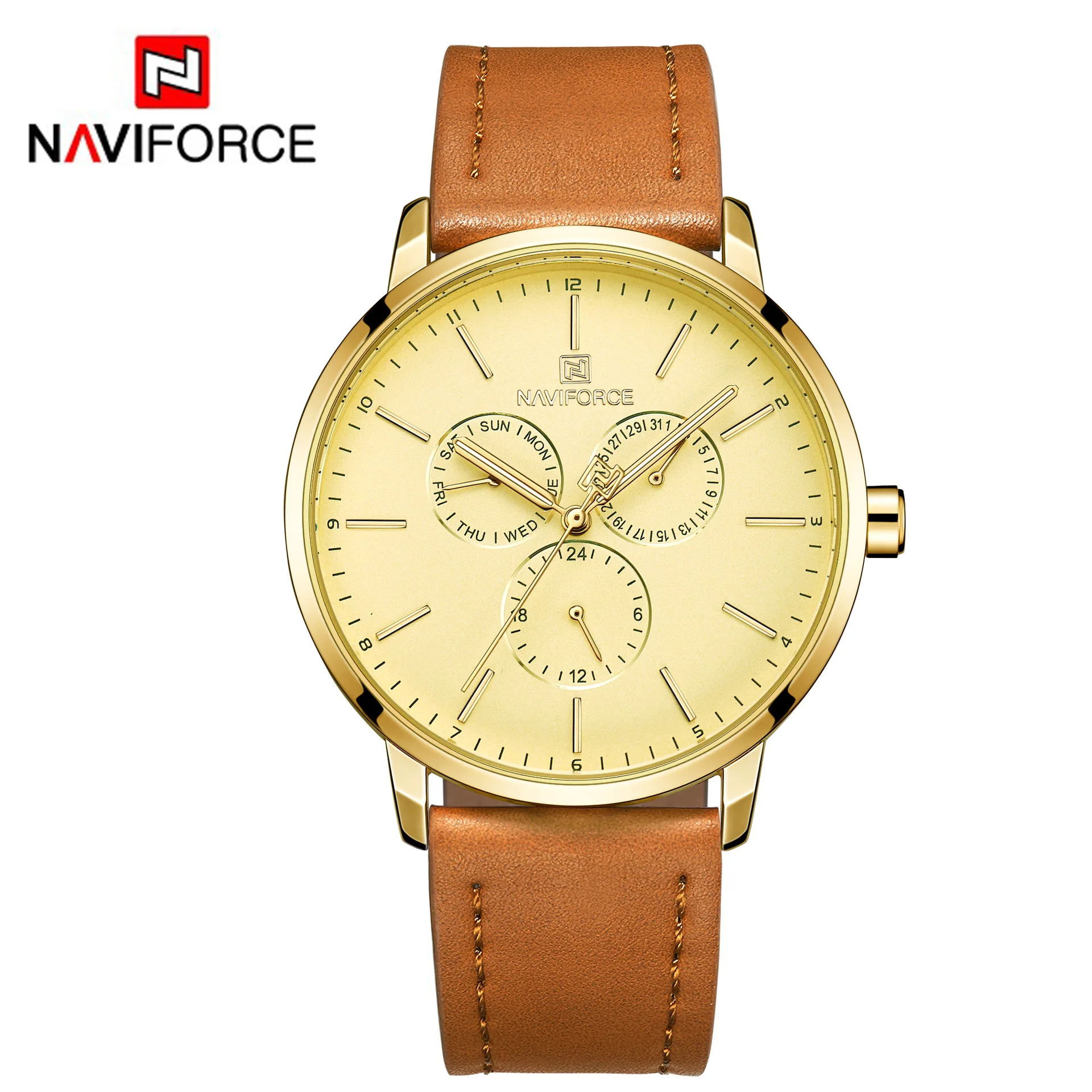 

NAVIFORCE Men Sport Watches Men's Quartz Clock Man Army Military automatic Leather Wrist Watch Relogio Masculino montre homme