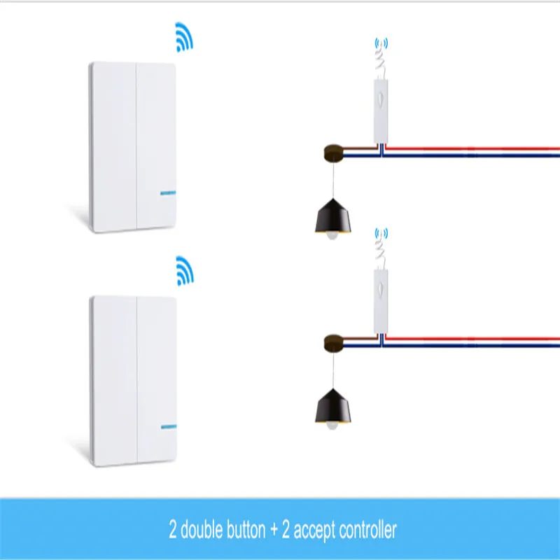 

Switch Bulbs Ceiling Switch Control Wall Remote LampsWiring Kit Receiver Waterproof LED Wireless