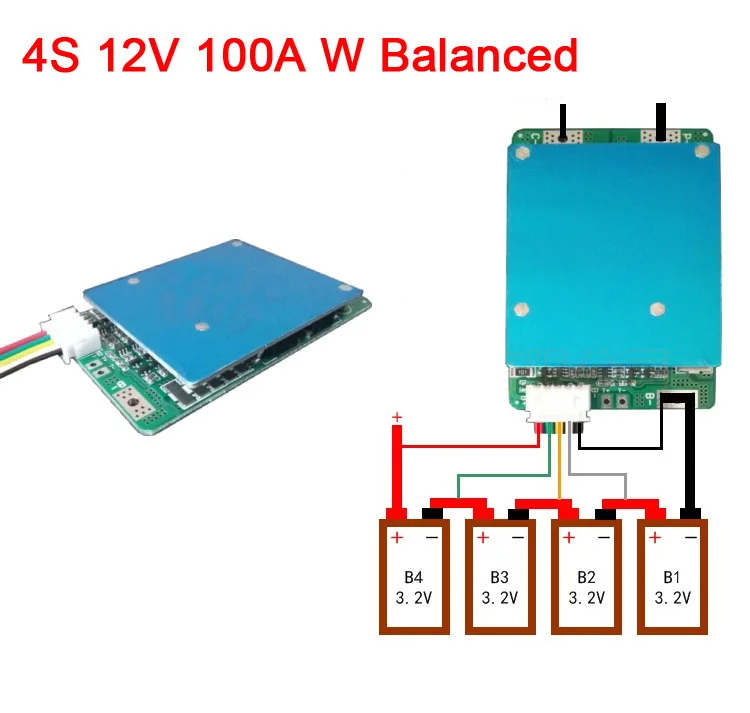 

DYKB 4S 12V 100A High Current Lifepo4 lithium BMS battery protection board W balanced CELL 12.8V balance FOR Car start Inverter