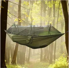 Portable Nylon Parachute Double Hammock Garden Outdoor Camping Travel Furniture Survival Hammock Swing Sleeping Bed For