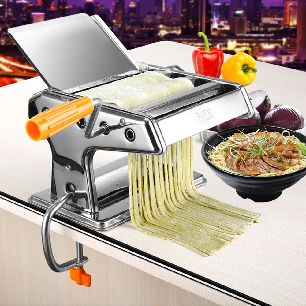 

Durable and Long Lasting Stainless Steel Handle Pasta Maker Noodle Press Machine Adjustable Thickness Manual Pressing Machine