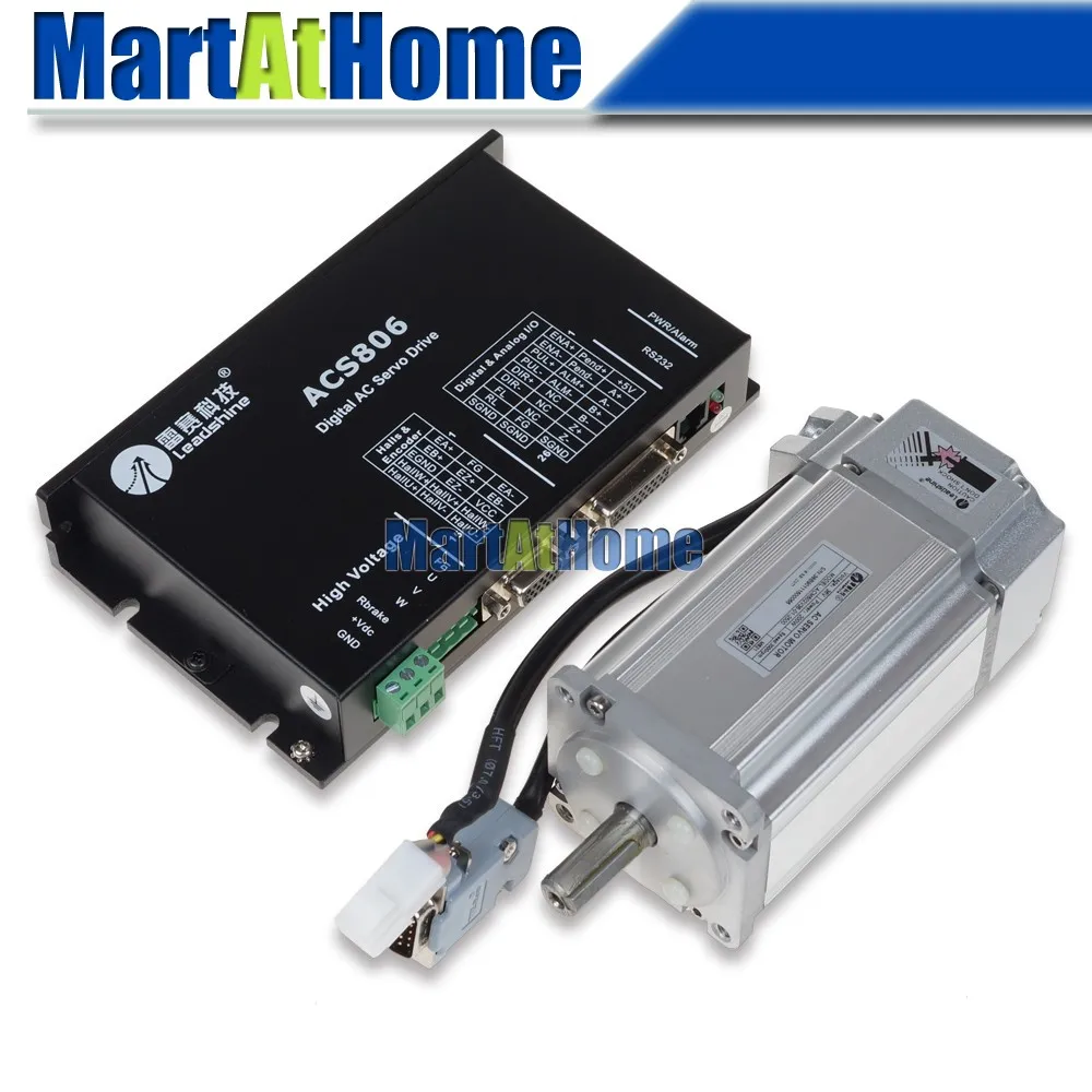 200W 36V 4000 RPM 1.91NM CNC Leadshine Brushless Servo Driver Kit Servo