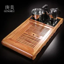 Beautiful wood rosewood tea tray Geng Kung Fu Tea cooker four in one tray factory direct sales