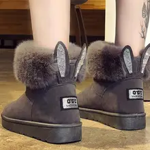 CHAISHOU/Зимние ботильоны со стразами; женская обувь; женские теплые плюшевые ботиночки из искусственного меха; zapatos mujer; B-153