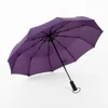 JESSE KAMM New Fully-automatic Three Folding Male Commercial Compact Large Strong Frame Windproof 10Ribs Gentle Black Umbrellas ► Photo 3/6