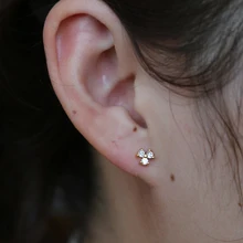 Милые маленькие серьги для пирсинга Изящные маленькие круглые cz серьги-гвоздики простая укладка для девочек