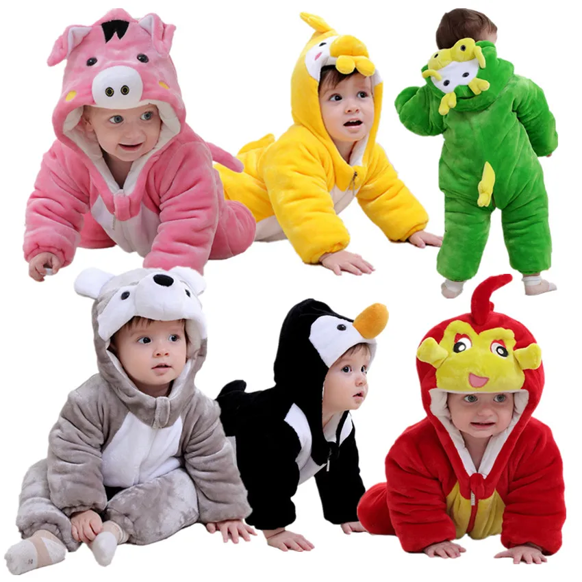 Лидер продаж, модные детские комбинезоны в стиле шести животных, зимняя фланелевая стеганая одежда для малышей 0-3 лет, Детская верхняя одежда, детская одежда