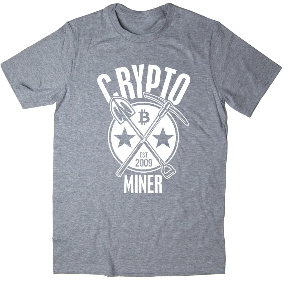 Crypto Miner T-Shirt - Btc Eth Ltc Cryptocurrency Bitcoin Newest 2019 Men T-Shirt Fashion Fashion Men Clothing Brand T-shirt