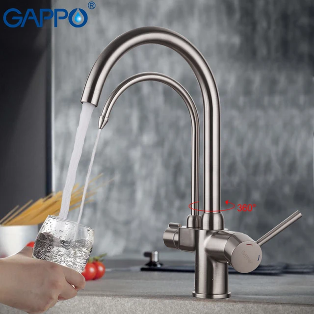 Best Offers GAPPO Kitchen Faucets drinking water sink faucet mixer rotated retro mixer taps for kitchen waterfall sink taps                 