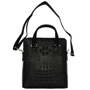 

Men'S Leather Cowhide Crocodile Grain Pattern Business Handbag Briefcase Messenger Shoulder Bag Handbags