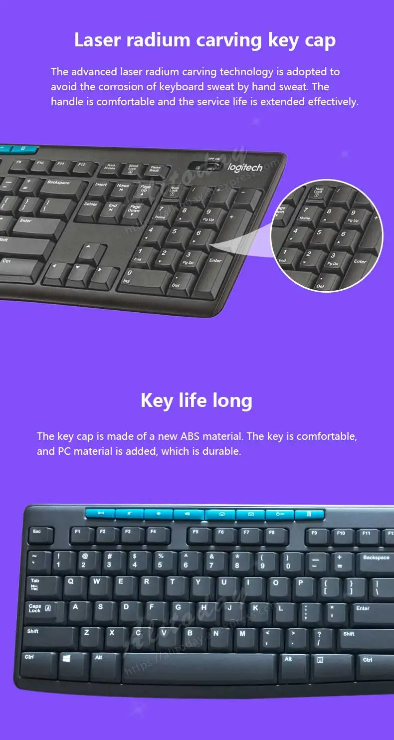 Logitech MK275 Беспроводная клавиатура мышь комбинированная английская Водонепроницаемая клавиатура ноутбук оптическая Эргономика офисная Бытовая