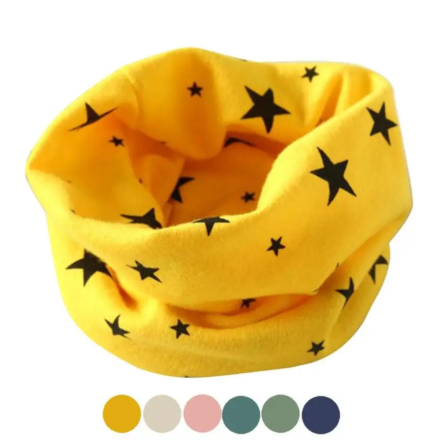 

New Arrival Winter Scarf for Kids Stylish Five-pointed Stars Printing Ring Scarves Cuello Infantis #9789