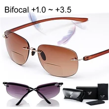 Ультра-светильник для чтения от солнца без оправы, бифокальное стекло для чтения, стекло для мужчин и женщин, стекло для чтения Oculos Gafas De Lectura+ 1,0 1,5~+ 3,5
