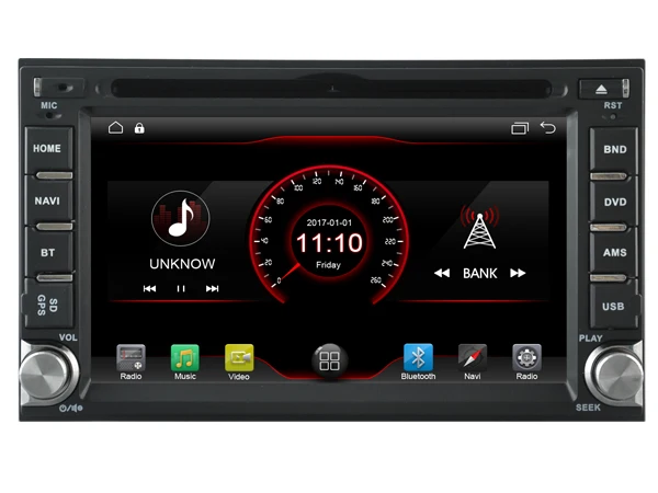 Perfect Navirider car dvd player multimedia autoradio android8.1 wifi gps navigation screen for Hyundai Santa Fe 1999-2005 tape recorder 1