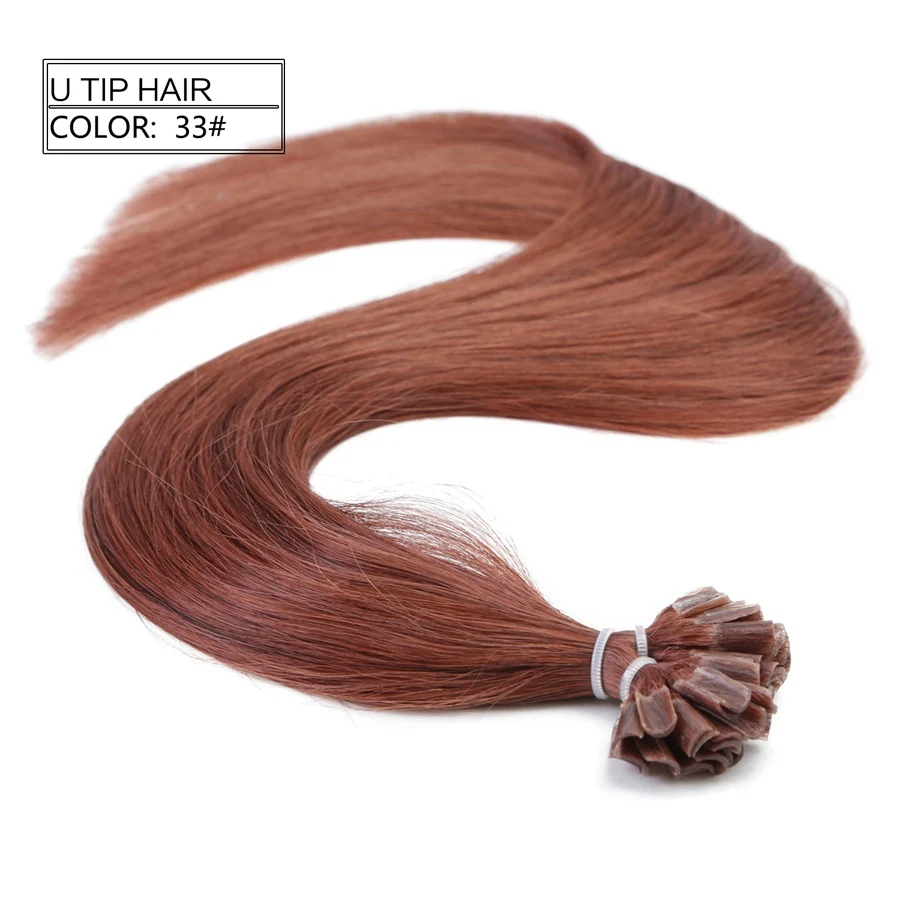 Прямые кератиновые капсулы Neitsi, человеческие накладные волосы для ногтей, u-образные накладные волосы Remy, 1" 20" 2" 1 г/локон, 50 г - Цвет: #33