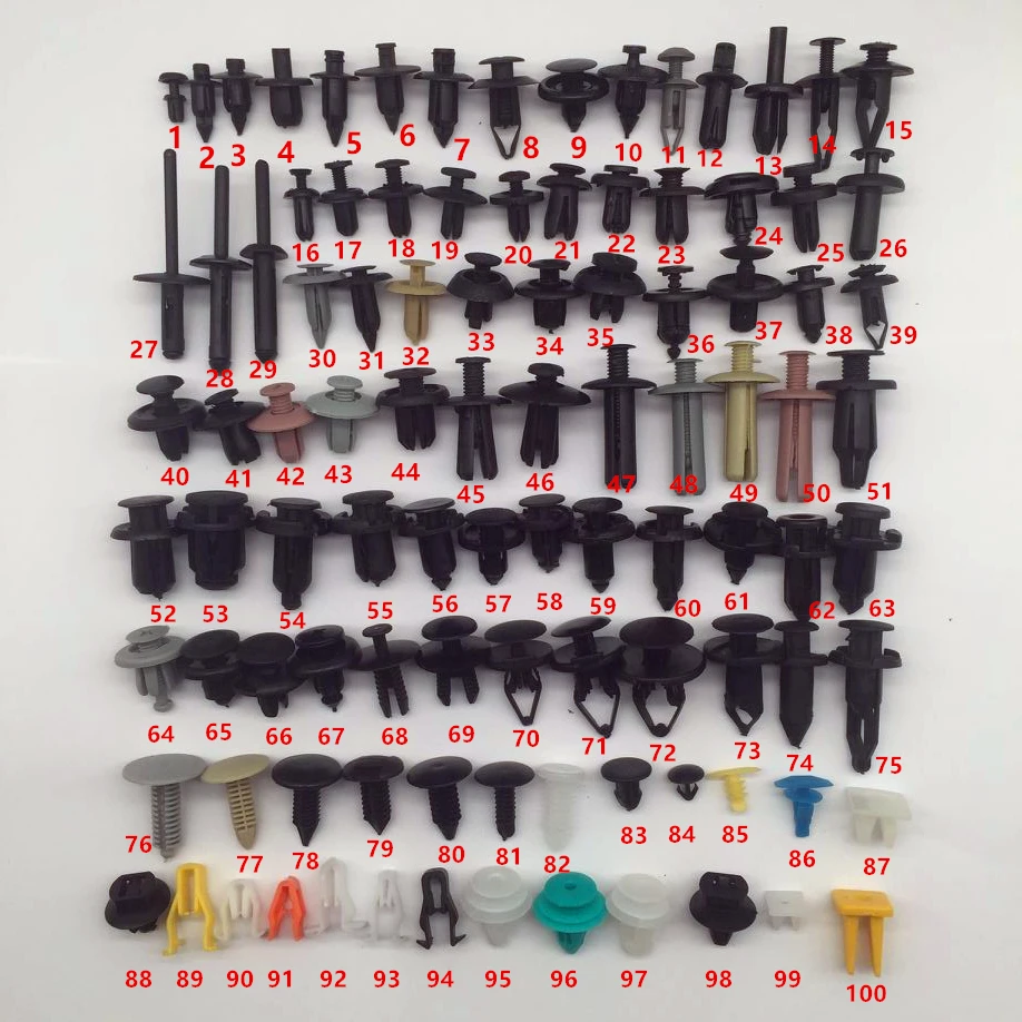 

TITIFXAN 100 kinds of mixed 100PCS plastic automatic fasteners universal bumper clamping jig, suitable for all cars.
