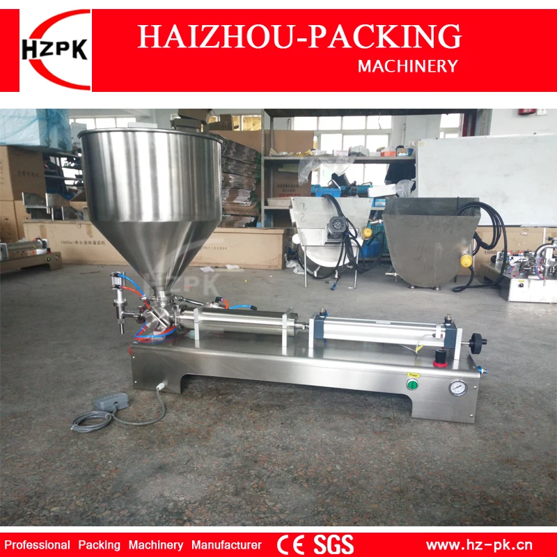HZPK Semi-auto Horizontal Single Head Past Filler Liquid Filling Machine For Food Processor Small Industrial Packer G1WGD1000 HZPK Semi-auto Horizontal Single Head Past Filler Liquid Filling Machine For Food Processor Small Industrial Packer G1WGD1000