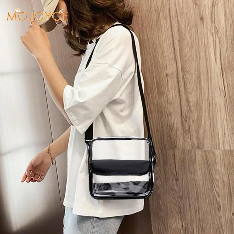 

Women Shoulder Crossbody Handbags Square Messenger Transparent PVC Totes Ladies Messenger Casual Shopping Small Handbags