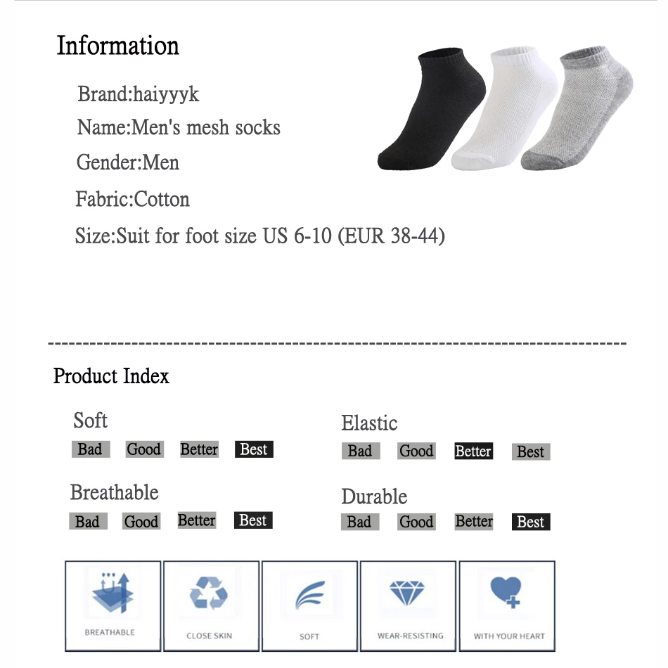 20 шт = 10 пар, однотонные сетчатые мужские носки, невидимые носки по щиколотку, мужские летние дышащие тонкие лодочкой, носки, европейские размеры 38-43, низкая цена