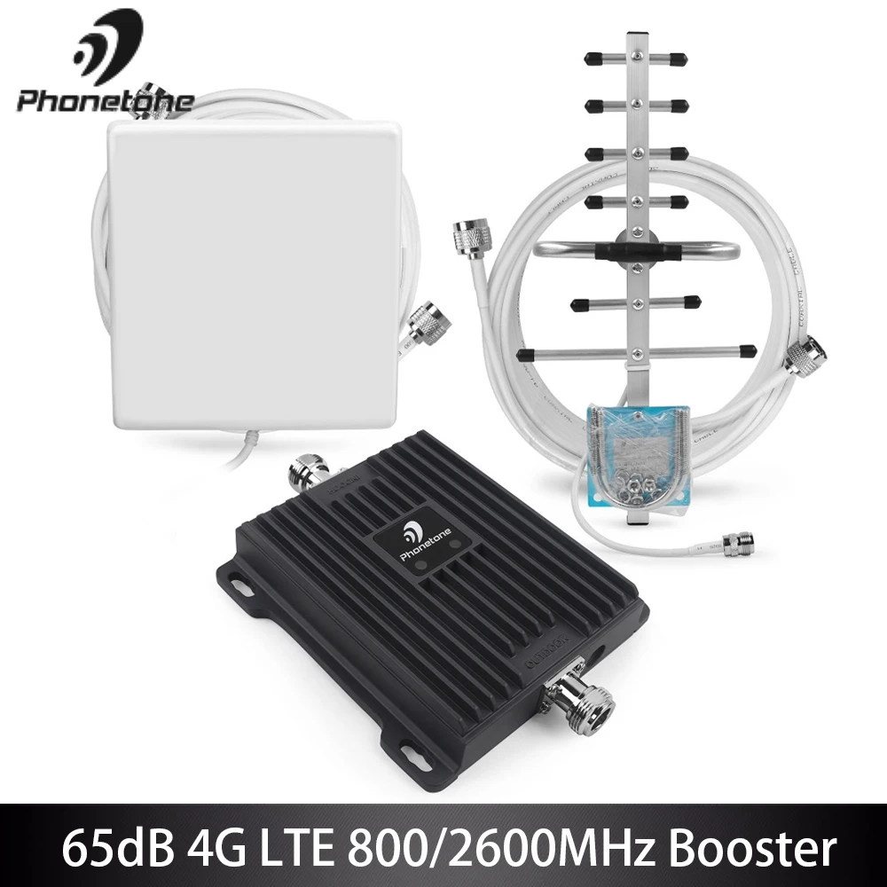 

65dB B20 800MHz B7 2600MHz 4G Signal Booster Cellular Amplifier 4G LTE Amplifier Mobile Network Booster Cell Repeater Amplifier
