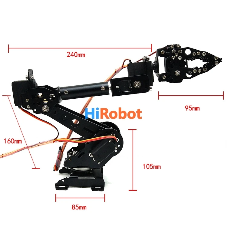 Металлический механический рычаг 6 осевой вращающийся умный робот комплект, высокий крутящий момент сервопривода, с механический захват CL-4, для самостоятельного обучения