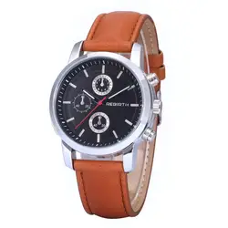 Для мужчин модные мужчин's календари отдыха простые кожаные кварцевые наручные часы Бизнес Стиль подарок платье мужской reloj hombre 4a