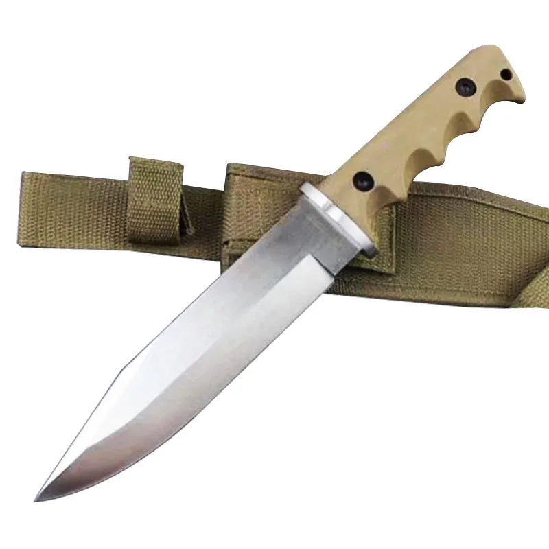 

Mengoing Military Hunting Wilderness Survival Sandy Handle Fixed Blade Knife With Whetstone, Leggings Tools