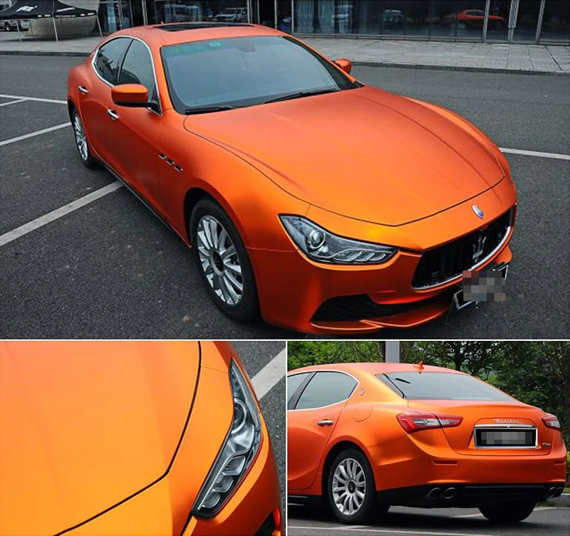Orange Metallic Satin Vinyl Film Wrap-8