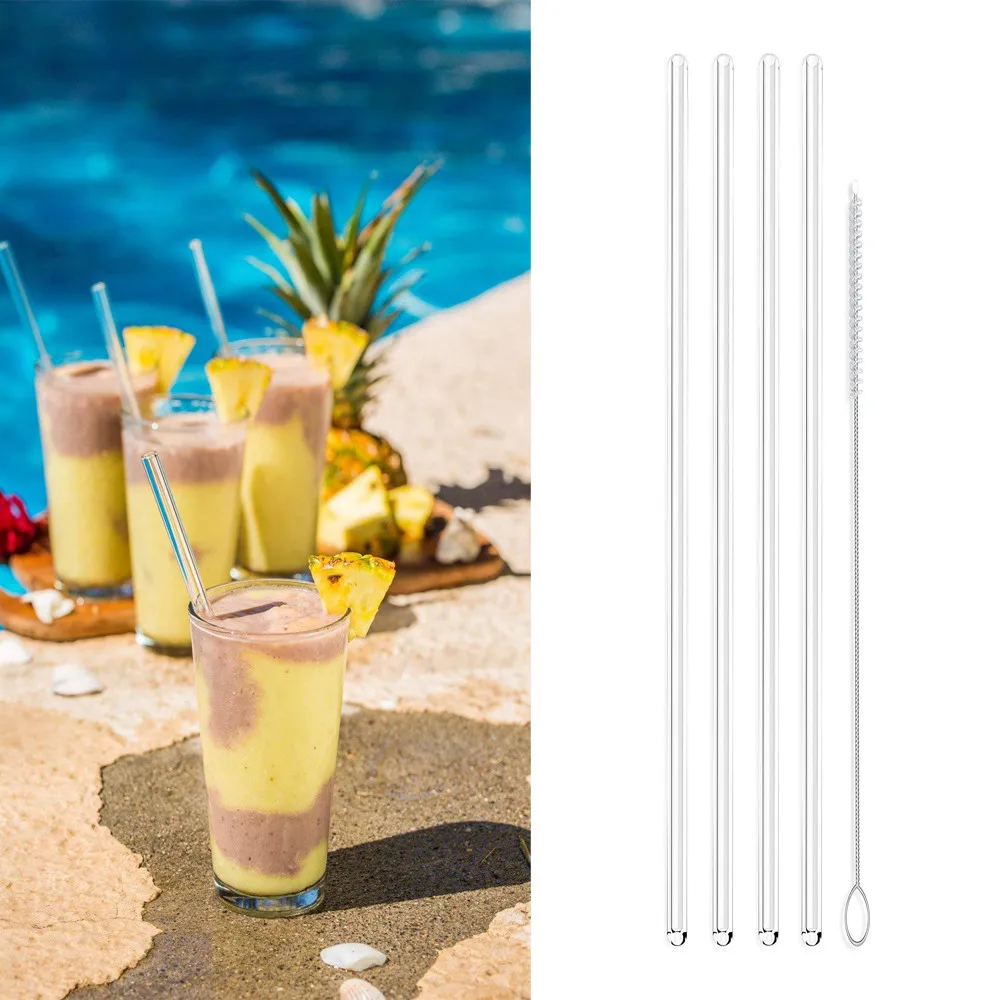 

Party straw can be reused borosilicate heat-resistant environmentally friendly straight juice juice drink glass straw L0419