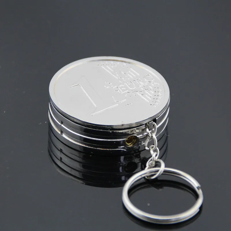 Креативный компактный бутан зажигалка брелок-зажигалка для ключей надувной газовый струйный кулон с маслом монета один доллар металлический подарок брелок