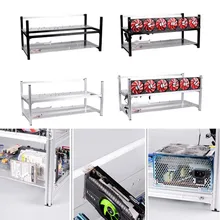 8 GPU Mining Case Frame Aluminum Computer ETH Open Air Stackable Rig for Bitcon Miner Kit EM88