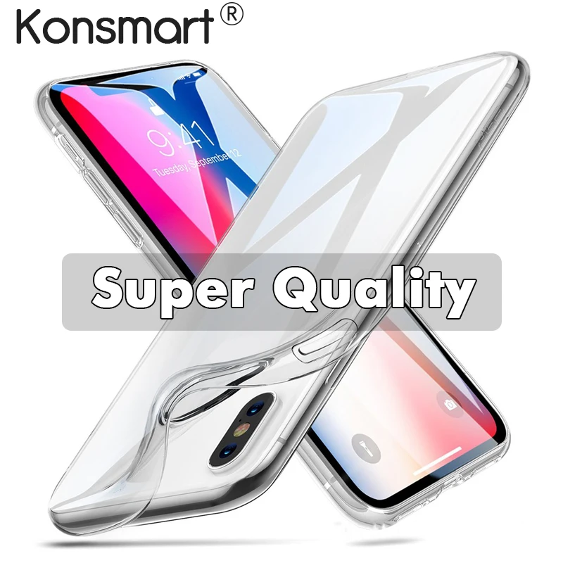 

Ultra Thin Clear Case for iPhone Xr X Xs Max Silicone Soft Case for iPhone 7 8 6s 6 plus iphone 5s 5 SE Transparent Cover coque