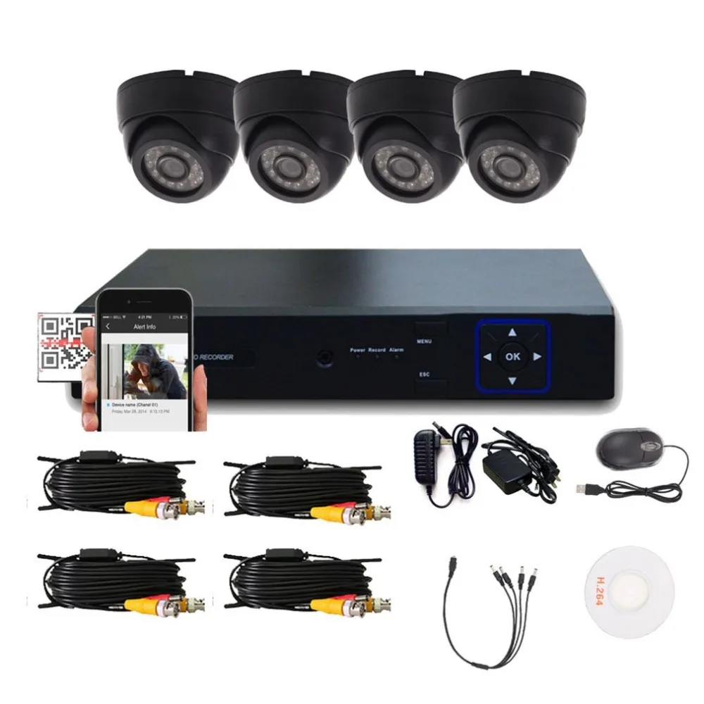 

Home Indoor Outdoor 1/3 Recording DVR HD Camera System Wall Mounting Night Vision Surveillance Security Monitoring Kit