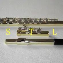 16 закрытый Флейта с отверстиями C Ключ золотой лак корпус с серебряными пластинами