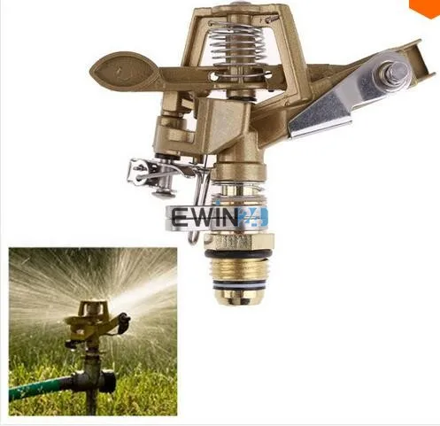 12 Inch Connector Copper Rotate Rocker Arm Water Sprinkler Spray Nozzle Garden Irrigation Sprinkler (1)