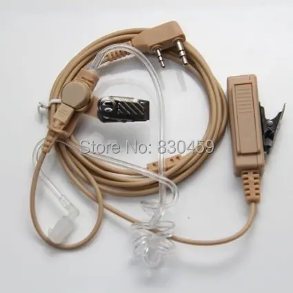 2 Pin Beige Flesh Color Air Headset Earpiece Mic PTT for Portable Radio Walkie Talkie Baofeng