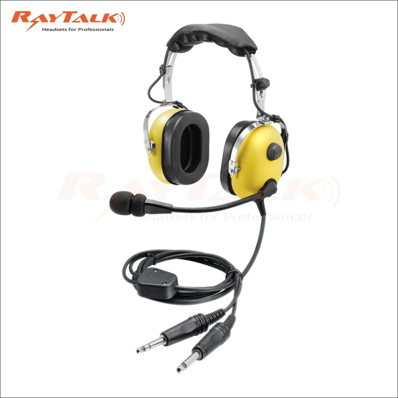 Noise cancelling Aviation Headset PNR with dual plugs for pilot