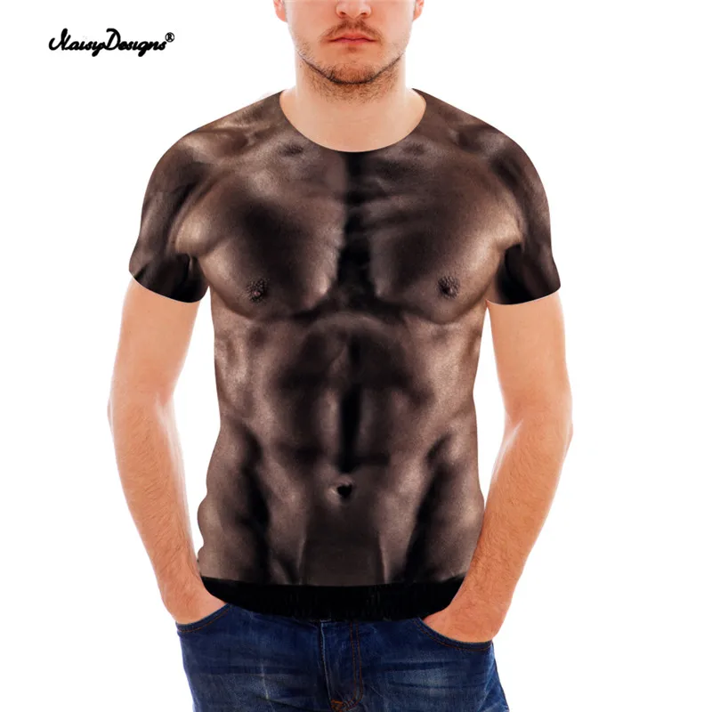 Noisydesigns/забавная 3D Футболка с принтом мышц для брюшной полости мужская