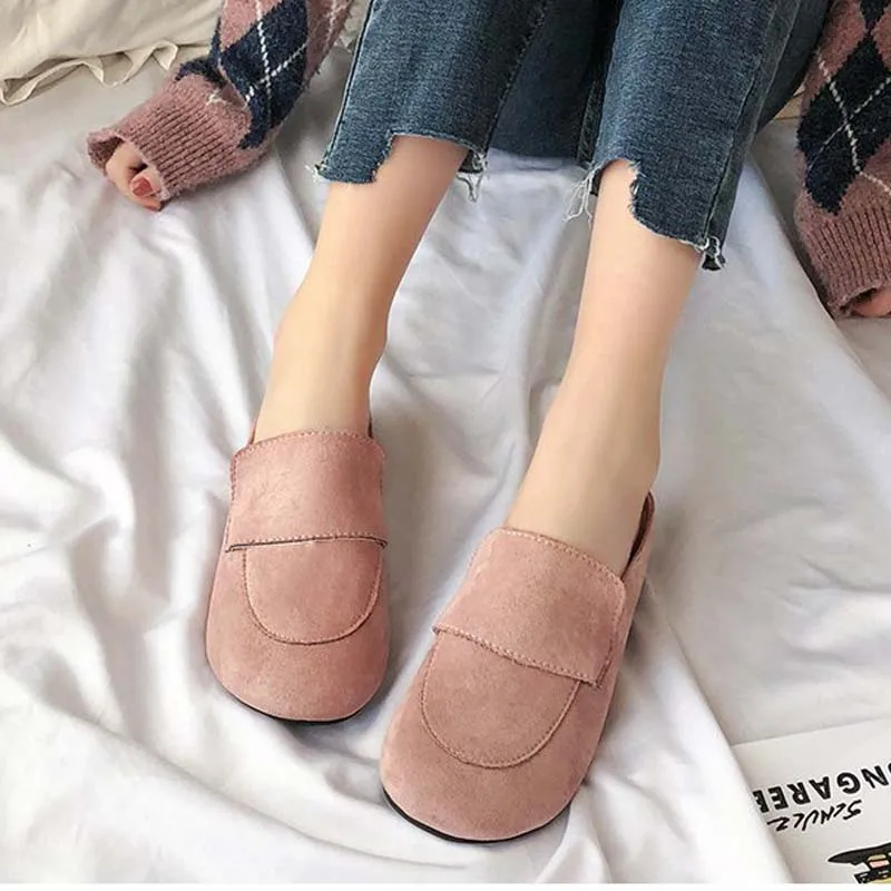 

SAILING LU Spring Loafers Women Flats Casual Slip-On Solid Flock Shoes Woman Shallow Round Toe Fashion Styles Flat Shoes XWT1603