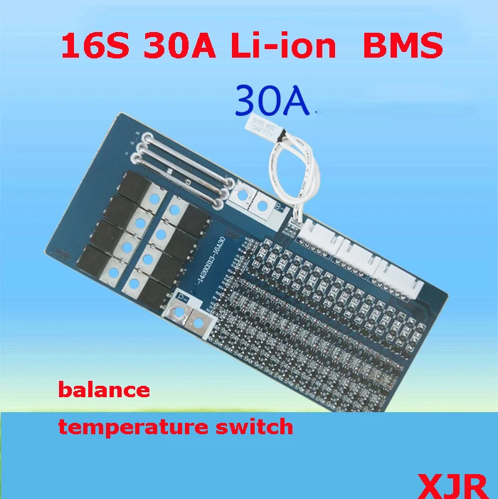 16 S 30A литиево-полимерный lipo BMS/PCM/PCB плата защиты батареи для 16 ячеек 18650 литий-ионный аккумулятор ячейка w/баланс w/темп