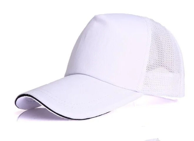 DIY Кепка из воздухопроницаемой сетки бейсболка логотип индивидуальный принт и вышивка грузовые шапки Кепка с металлической буквой - Цвет: Белый