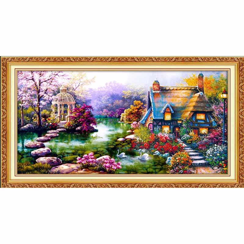 

new full Diy diamond painting kit 3D cross stitch Square Diamond embroidery Dream house Scenic Diamond Mosaic Crafts
